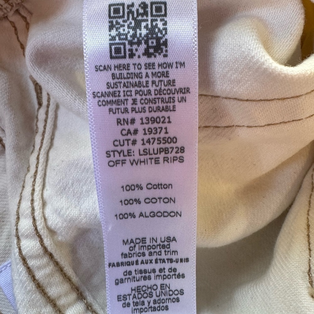 Frame Le Slouch Bermuda Off White Rips Jean Shorts Size 27 NWT - Picture 5 of 9